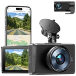 4K/2.5K Dash Cam Front and Rear, WOLFANG Dashcam GPS WiFi, 3” IPS Touch screen, Night Vision, WDR, 24H Parking Mode, 170°Wide Angle, G-Sensor, Motion Detection, Loop Recording
