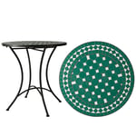 Venice mosaikbord grön/svart Ø70 cm