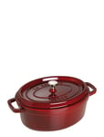 La Cocotte - Oval Cast Iron, 3 Layer Enamel Home Kitchen Pots & Pans Casserole Dishes Red STAUB