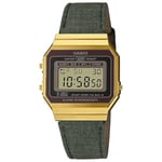 Casio Women Digital Quartz Watch with Fabric Strap A700WEGL-3AEF