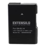 EXTENSILO Batterie compatible avec Nikon DSLR D5100, D5200, D5300 appareil photo, reflex numérique (1100mAh, 7,4V, Li-ion) avec puce d'information