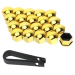 ZHaonan-Car wheel nut cover, Car Wheel Nut Caps Auto Hub Screw Cover, Exterior Decoration, Auto Trim Tyre Nut Bolt Protection Covers Caps, ，Wheel accessories (Color Name : Gold 19mm)