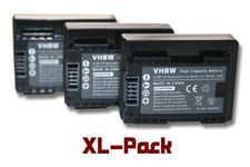 vhbw 3x Li-Ion batterie 800mAh (3.6V) avec puce d'information pour appareil numérique camescope Canon Legria HF R806, HF R86, HF R88 remplace BP-709