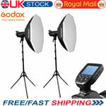 2x Godox SK300II 300w Studio Strobe Flash Light Head +Trigger Xpro-C+Softbox Kit