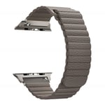 Apple Watch Series 4 40mm klockband av delat läder - Grå Silver/Grå