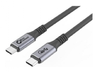 MicroConnect Premium - USB-kabel - 24 pin USB-C (hann) rett til 24 pin USB-C (hann) rett - USB4 Gen3x2 - 20 V - 5 A - 2 m - USB Power Delivery (100 W), 5K60Hz (5120 x 2880) support, up to 40 Gbps data transfer rate - svart