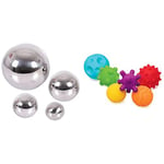 TickiT 72201 Sensory Reflective Silver Balls & INFANTINO Textured 6 Piece Multi Ball Set for Babies and Toddlers