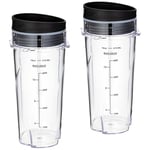 2X(16Oz Replacement Cups for Ninja QB3001SS Fit Compact Personal Blender,8821