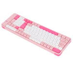 (Pink)Wireless BT Keyboard And Mouse Combo Dual Mode Gaming Keyboard 100 Keys