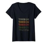 Womens Love Heart Tresor Tee Grunge Vintage Style Black Tresor V-Neck T-Shirt