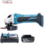 Makita DGA452Z 18v 115mm LXT Angle Grinder Body With 1 x 5Ah Battery & Charger