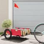 Cykelvagn röd oxfordtyg och järn