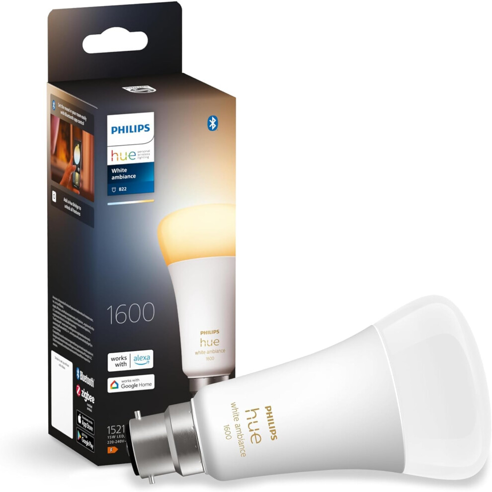 Philips Hue White Ambiance E27 Bulb – 1600 Lumens – Smart Lighting (New, RRP $84.95)