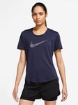 Nike Dri-Fit Swoosh Short-Sleeve Running Top - Purple