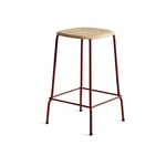 HAY Soft Edge 30 Low barpall Oak-fall red stålstativ