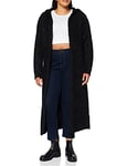 Urban Classics Women's Ladies Hooded Feather Cardigan Sweater, Black, X-Small