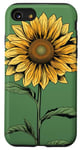 iPhone SE (2020) / 7 / 8 Aesthetic Sunflower Line Art Minimalistic Sage Green Case