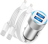 Iphone Car Charger Adapter Apple Mfi Certified, Poukey Car Iphone Charger Dual U