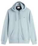 GANT Men's Reg Shield Full Zip Hoodie Hooded Sweatshirt , Dove Blue,3XL