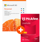 Pack Microsoft 365 Personnel - 1 utilisateur + McAfee LiveSafe - nombre d&#039;appareils illimité - Abonnement 1 an