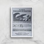 Jurassic World Mosasaurus Sighting Giclee Art Print - A4 - White Frame