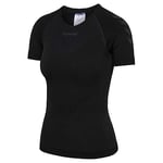 hummel Women's First Seamless Jersey S/S Woman T-Shirt, Black/Obsidian, XS
