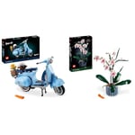 LEGO 10298 Icons Vespa 125 Scooter, Vintage Italian Iconic Model Building Kit, Display Home Décor Set for Adults & 10311 Icons Orchid Artificial Plant Building Set with Flowers