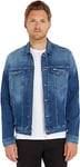 Tommy Jeans Men Trucker Jacket Denim Stretch, Blue (Wilson Mid Blue Stretch), XS