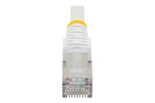 StarTech.com 1.5m CAT6a Ethernet Cable - White - Low Smoke Zero Halogen (LSZH) - 10GbE 500MHz 100W PoE++ Snagless RJ-45 w/Strain Reliefs S/FTP Network Patch Cord - patchkabel - 1.5 m - hvid