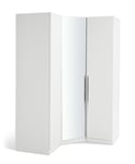 Habitat Munich Corner 3 Door Mirror Wardrobe - White