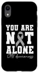 Coque pour iPhone XR You Are Not Alone CMV Awareness Wear Ruban argenté