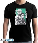 Demon Slayer - Tanjiro & Tengen T-Shirt Svart (Medium)