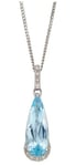 Elements Gold GP2277T 9ct White Gold Blue Topaz Long Tear Jewellery