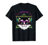 Cat With Headphones Im With The DJ 80s Costume EDM Music T-Shirt