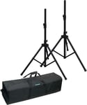 NJS Speaker Stand Kit Pair inc Carry Case DJ Disco PA Speaker Stand Tripod