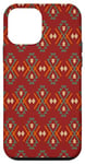 Coque pour iPhone 12 mini Rouge rustique sud-ouest Navajo Tribal Boho Western Aztèque