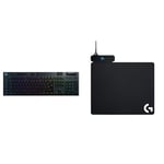 Logitech G915 LIGHTSPEED Wireless Mechanical Gaming Keyboard with low profile GL-Tactile key switche & POWERPLAY Wireless Charging Mouse Pad, Cloth and Hard Gaming Mouse Pad Included, USB-Conn