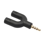 U Type Adapter Dual 3.5 MM Headphone Plug Audio Cables Splitter Microphone6773