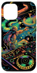 Coque pour iPhone 12/12 Pro Galactic DJ : des rythmes de danse cosmiques extraterrestres