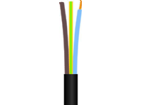 Ledare rund, PVC 3G1,5 mm² PKAJ svart 300/500V ring, kabeldiameter 9,4 mm - (50 meter)