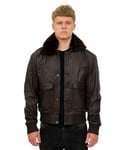 Infinity Leather Mens Air Force A2 Brown Aviator Bomber Jacket-Sao Paulo - Size Small