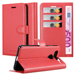 Cadorabo Book Case works with LG V50 in CANDY APPLE RED - with Magnetic Closure, Stand Function and Card Slot - Wallet Etui Cover Pouch PU Leather Flip