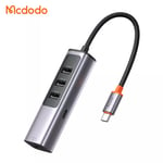 McDodo HU-112 USB-C hubb, 4xUSB3.0+USB-C, PD, 100W