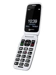 Geemarc CL8700 - Téléphone Mobile à Clapet 4G avec Gros Boutons, Fonction Géolocalisation et Touches Mémoire pour Personnes Agées - Adapté aux Malentendants - Débloqué et Bluetooth