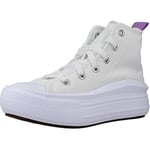 CONVERSE Chuck Taylor All Star Move Platform Sneaker, White Pixel Purple, 1.5 UK
