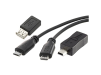Renkforce USB-kabel USB 2.0 USB Micro-B Male, USB A Female 15,00 cm svart med OTG-funktion, SuperSoft Cover RF-3585885