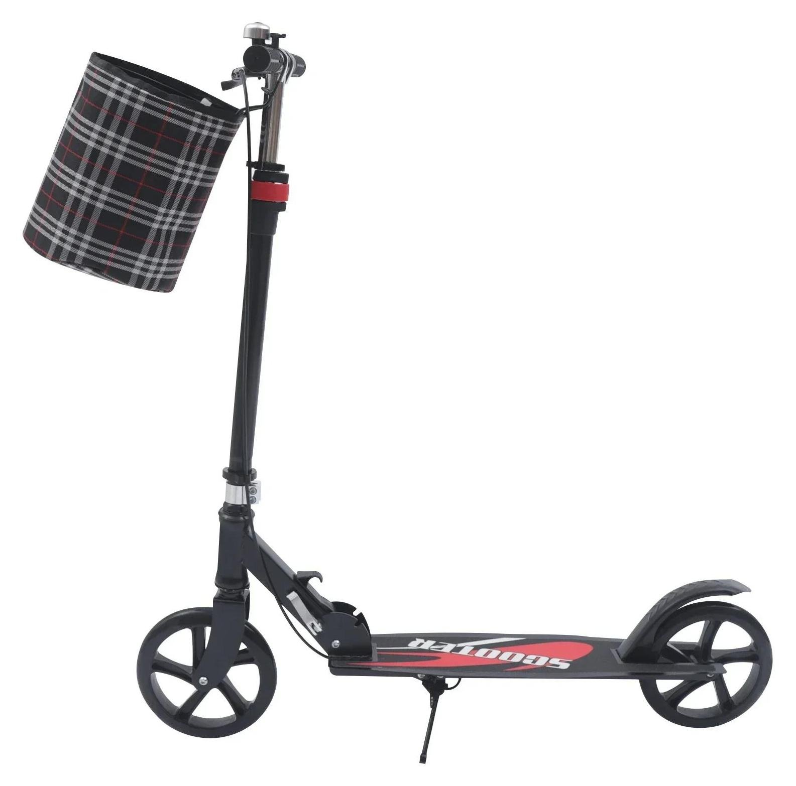 Trottinette De Ville Pliable Adulte – Charge Max 150 Kg, Panier, Frein à Main, Hauteur Réglable, Roues PU 21 Cm