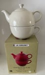 Le Creuset Tea For One Set / Teapot & Cup - Almond NEW IN BOX