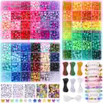 4700 st, 72 färger Pony Beads Regnbåge Kandi Pärlor för Armband Set, 3600 st 9 mm plastpärlor och 1000 st bokstavspärlor, Alpha Svart Black 72 colors