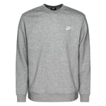 Nike Sweatshirt NSW Club Crew - Grå/Vit, storlek X-Large Tall